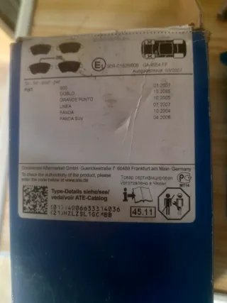 Pastiglie Freni Fiat ATE 90R-01828/808