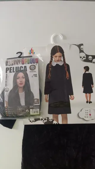 Disfraz Miércoles Addams con Peluca