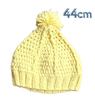 2 Gorros Bege e Amarelo 44cm
