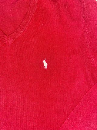 Jersey Polo Ralph Lauren Rojo Vintage Cuello V