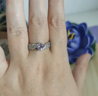 Anillo Amatista Lavanda natural, Ajustable. 