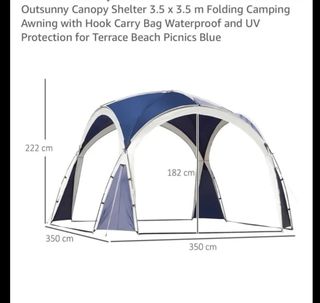 Carpa Outsunny 3.5x3.5m Azul