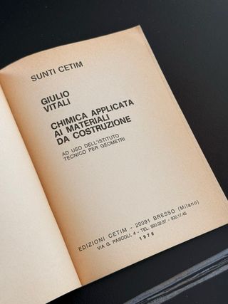 Sunti Cetim chimica applicata–G.Vitali 1978
