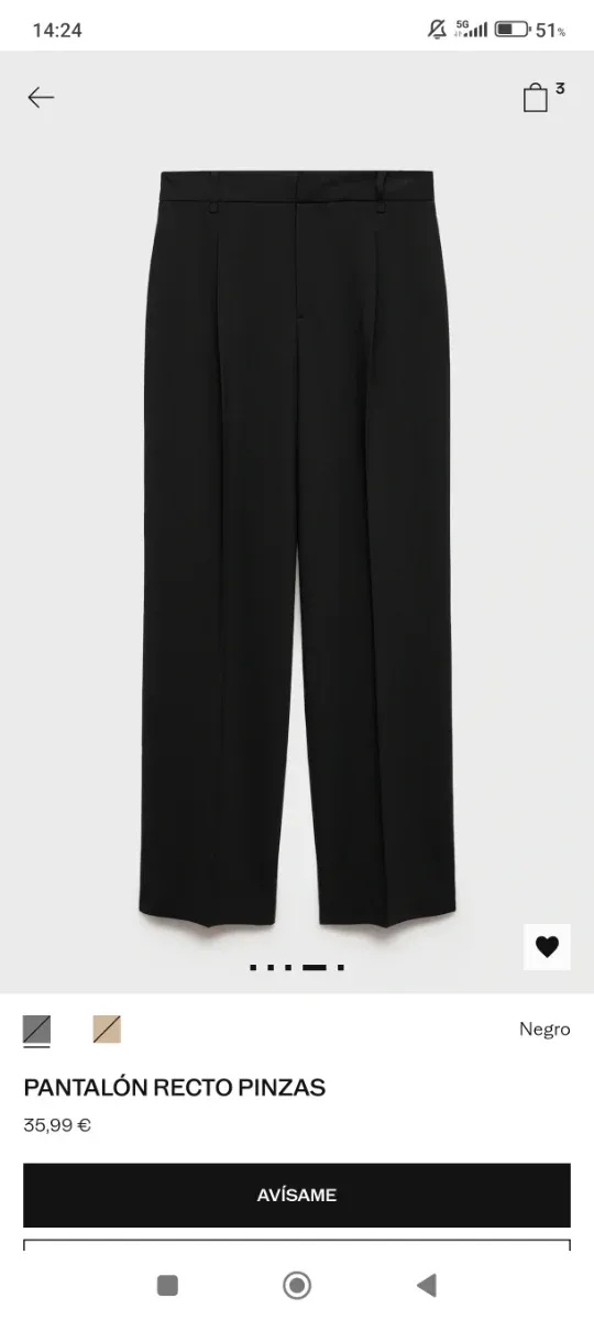 Pantalón recto pinzas Mango