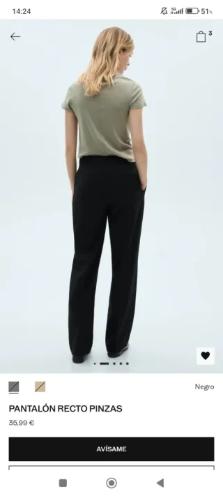 Pantalón recto pinzas Mango