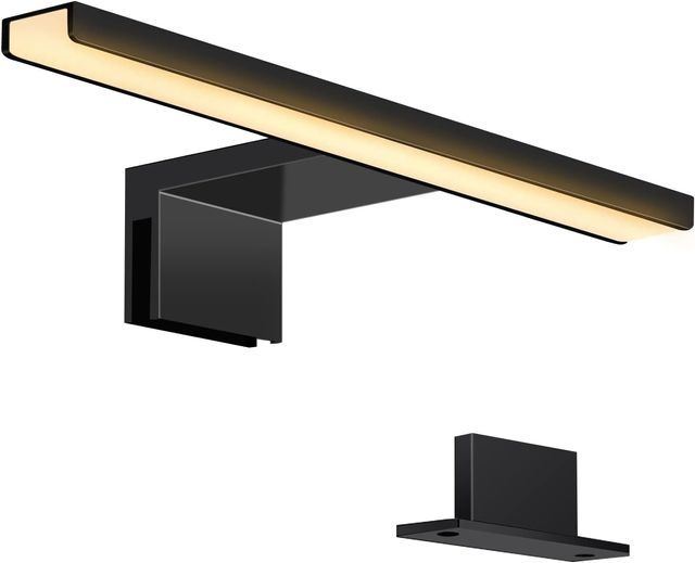 Aplique baño negro led 30cm 5w 3000K blanco cálido