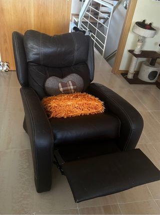 Conjunto Sofás 3+2 Plazas Ante+ sillón relax piel