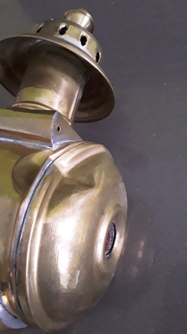 Pareja antiguos faroles carruaje latón S.XIX