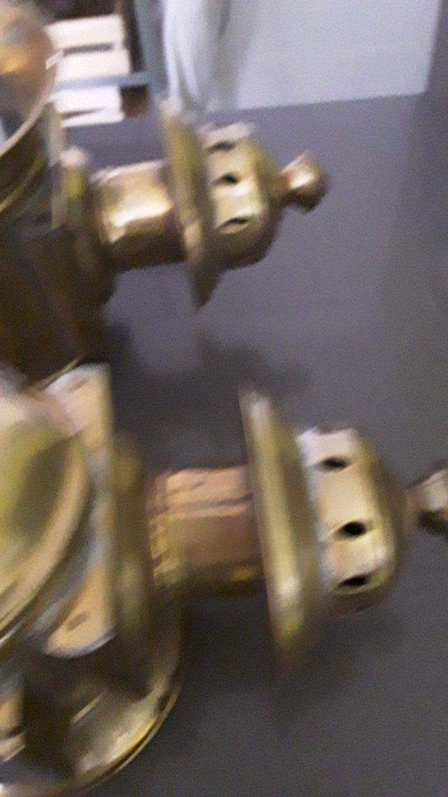 Pareja antiguos faroles carruaje latón S.XIX