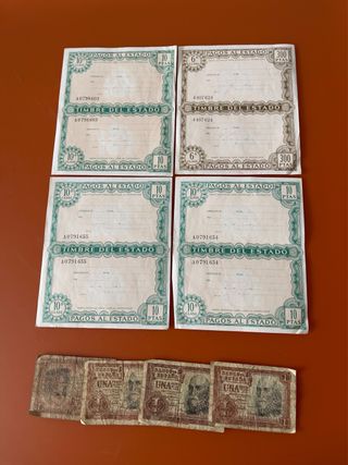 Lotes de Billetes y Timbre del Estado