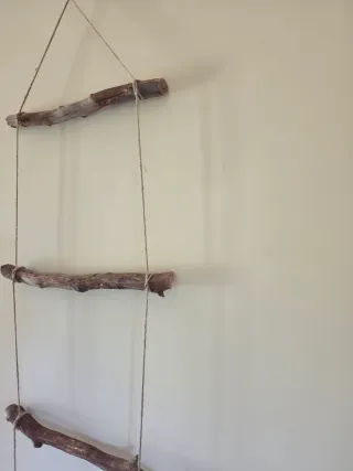 Escalera decorativa madera decoracion pared baño