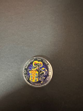 Moneda 2 oz Yale of Beaufort Coloreada