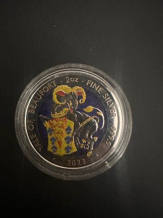 Moneda 2 oz Yale of Beaufort Coloreada