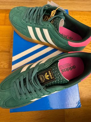 Adidas Gazelle Mujer Nuevas Verde/Rosa