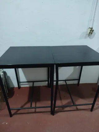 Tavoli alti da terrazza neri (2 unità)