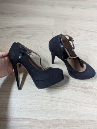Zapatos de tacón negros plataforma