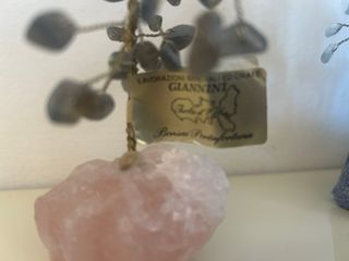 Albero bonsai quarzo rosa labradorite artigianale