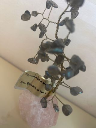 Albero bonsai quarzo rosa labradorite artigianale
