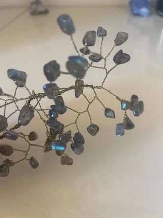 Albero bonsai quarzo rosa labradorite artigianale