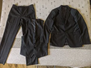 Traje de 3 piezas gris Talla M