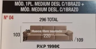 Sofá gris con apertura deslizable