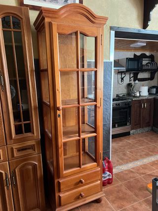 Vitrina de madera y cristal