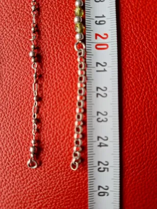 Lote 1 ,3 pulseras y 2 tobilleras plata 925