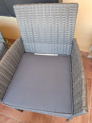Conjunto Muebles Jardín Ratán Gris