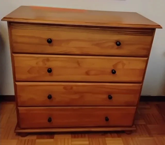 Cómoda, 2 Mesitas y Espejo Madera