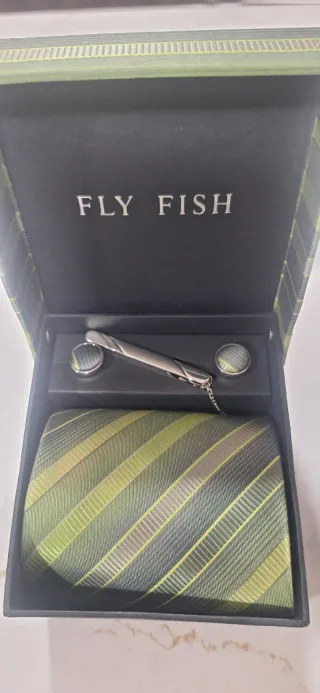 Conjunto Corbata,  Gemelos  y alfiler corbata FLY