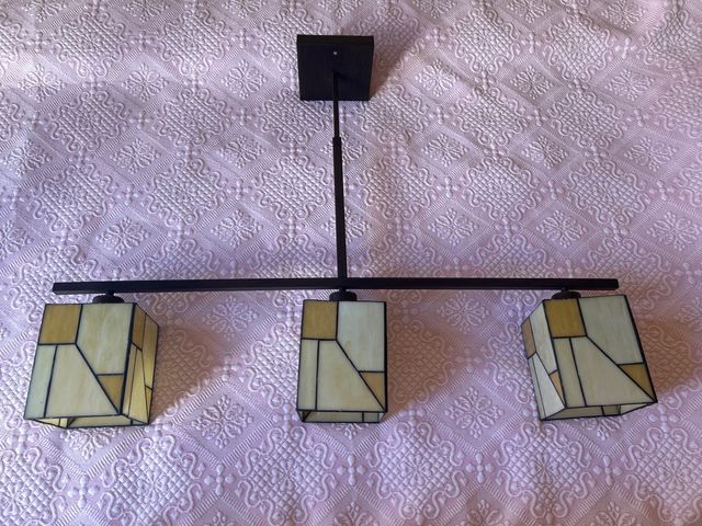 Lámpara colgante 3 luces estilo Tiffany