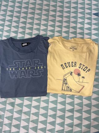 Pack 2 Camisetas Niño Star Wars y Skate Talla 9-10