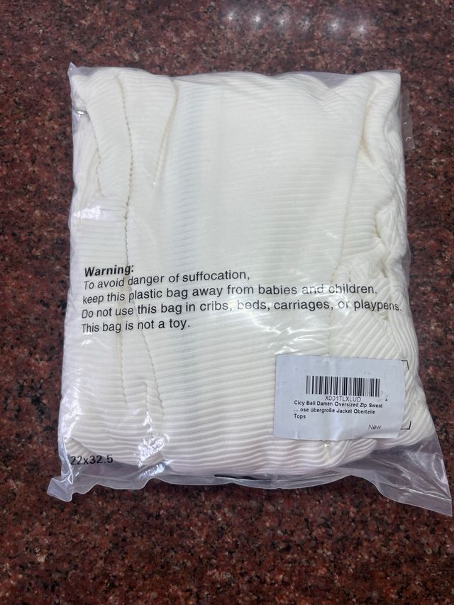 Sudadera mujer con cremallera blanca