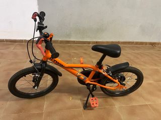 Bicicleta Btwin Naranja Niños 4-7 Años