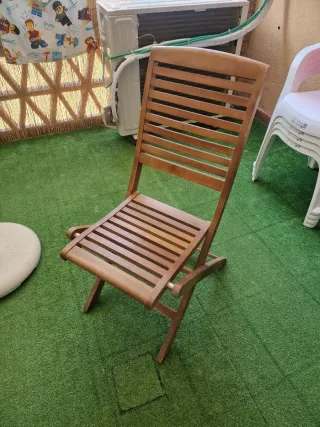 Juego de 4 sillas de madera plegables para terraza