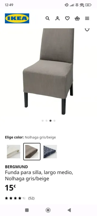 Funda Silla IKEA BERGMUND Gris/Beige