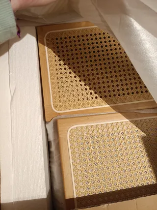 Sillas de comedor de bambú y ratán (4 unidades)
