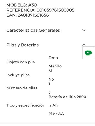 Dron Roll Run Halcón A30 con Cámara