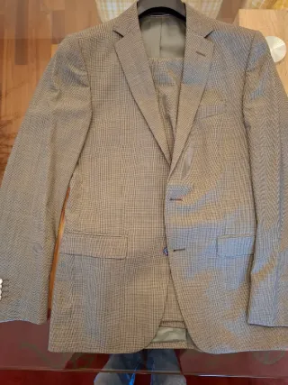 Traje Massimo Dutti gris a cuadros