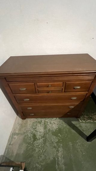 Cómoda, espejo y 2 Mesitas de Noche Madera Oscura