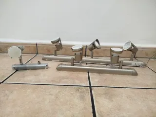 Juego de 3 lámparas de techo plateadas