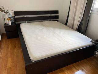 Cama Matrimonio Ikea Negra/Marrón 160