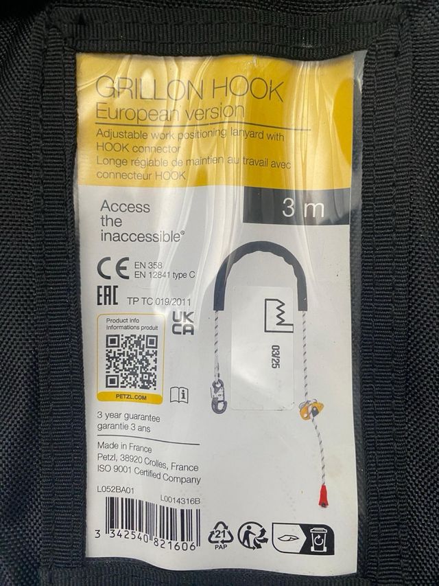 Lanyard Petzl GRILLON HOOK 3m