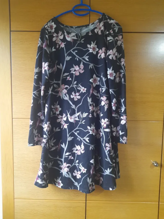 Vestido de punto estampado floral talla única