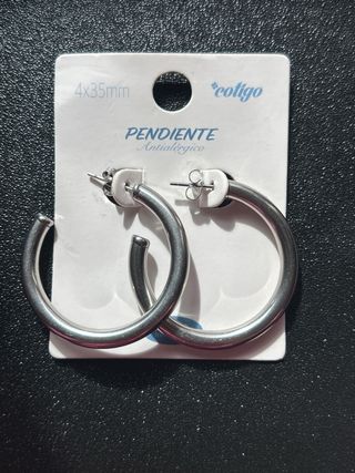 Pendientes Aro Acero Inoxidable 35mm