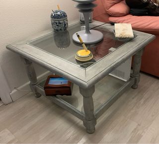 Mesa de pino maciza decapada de comedor