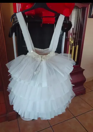 Cancán de Fallera niña blanco de 45cm