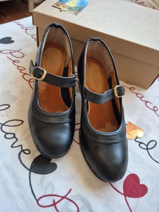 Zapatos de Flamenco Negros para Niña talla 28