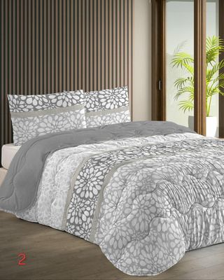 Edredón Nórdico Reversible Estampado Gris/Blanco