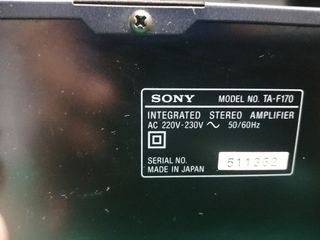 Amplificador Sony TA-F170 + Sintonizador ST-S170